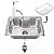 Cuba Pia Gourmet Inox Luxo Com Dispenser E Escorredor Para Cozinha - Imagem 8