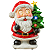 Papai Noel Natal Musical Com Movimentos Olhos Led Árvore Decoração Natalina - Imagem 1