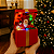 Enfeite Decoração Papai Noel Abre Fecha Led Som Musical Luxo Caixa de Presente - Imagem 2