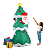 Árvore de Natal Inflável 1,80 com Papai Noel e LED Decoração Festa Comércio - Imagem 1