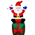 Papai Noel Natal Decoracao Caixa Presente Inflavel 1 Metro E 80cm - Imagem 1