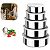 Conjunto 5 Potes Inox Com Tampa Cozinha Despensa Geladeira - Imagem 1