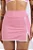 Short Saia Com Fenda Rosa Bebê e Branco - Imagem 1