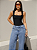 Calça Jeans Wide Leg Marmorizada - Imagem 3