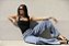 Calça Jeans Wide Leg Marmorizada - Imagem 4