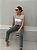 Calça Jeans Mom Marmorizada - Preta - Imagem 3