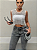 Calça Jeans Mom Marmorizada - Preta - Imagem 6