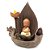 Cascata de Fumaça com Buda na Flor de Lótus e Vaso (20cm) - Imagem 1