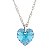 Gargantilha Coração Aquamarine AB com Cristal Swarovski (10mm) - Imagem 2