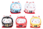 Kit com 5 Daruma Gatinho Colorido em Cerâmica (5cm) - Imagem 1