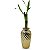 Vaso Haiti em Cerâmica com Bambu da Sorte (Dourado) - Imagem 1