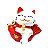 Estátua Gato Manekineko com Carpa (6cm) - Imagem 1