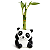 Vasinho Panda Sentado com Bambu da Sorte (3 Hastes) - Imagem 1