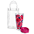 Kit Presente Sacola Cristal e Copo com Tampa Click (Hibisco Vermelho) - Imagem 1