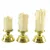 Trio de Velas com Castiçal Dourado (LED) - Imagem 1