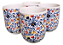Kit com 4 Copos em Porcelana (150ml) Flores - Imagem 1