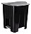 LIXEIRA PEDAL 8 LTS PRETA C/ TPA PRATA -LUMAR - Imagem 1