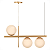 Pendente Teto Jabuticaba Para Sala/Mesa de Jantar Com 3 globos Vidro 15 cm Dourado - Imagem 1