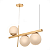 Pendente Teto Jabuticaba Para Sala/Mesa de Jantar Com 3 globos Vidro 15 cm Dourado - Imagem 3