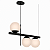 Pendente Teto Jabuticaba Para Sala/Mesa de Jantar Com 3 globos Vidro 15 cm Preto - Imagem 4