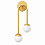 Arandela Dourada Fosca de Parede Duo com 2 Globos de Vidro Branco – G9 - Imagem 1