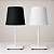 Abajur de Mesa Moderno Branco Fosco com Cúpula em Tecido Branco/Preto para Quarto Sala Escritório e Home Office - Imagem 1