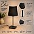 Abajur de Mesa Moderno Preto Fosco com Cúpula em Tecido Branco/Preto para Quarto Sala Escritório e Home Office - Imagem 4