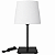 Abajur de Mesa Moderno Preto Fosco com Cúpula em Tecido Branco/Preto para Quarto Sala Escritório e Home Office - Imagem 3