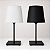 Abajur de Mesa Moderno Preto Fosco com Cúpula em Tecido Branco/Preto para Quarto Sala Escritório e Home Office - Imagem 1