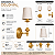 Arandela Colonial Clássica Dourada de Parede com Cúpula de Linho Luminária Decorativa para Sala, Quarto e Hall - Imagem 8