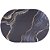 Tapete Antiderrapante absorvente Oval Lama de Diatomaceas 58x38cm Mármore Preto - Imagem 1