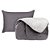 Kit Edredom Casal Sultan Dupla Face Flannel Grafite/Prata + Porta Travesseiros - Imagem 2