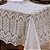 Toalha de Mesa Quadrada 8 Lugares Renda Clássica Arabesco Interlar 220x220cm Marfim - Imagem 2