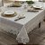 Toalha de Mesa Retangular 6 Lugares 150x220cm Rendada Istambul Bege/Branco - Imagem 1