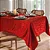Toalha de Mesa Quadrada 4 Lugares Dohler Requinte 140x140cm TJ-6205 Vermelha - Imagem 1