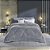 Edredom Queen Size Plush Hedrons Inove Liso Cinza Cromo - Imagem 1