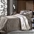 Edredom King Size Plush/Sherpa Hedrons Inove Liso Taúpe - Imagem 1