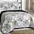 Colcha Cobreleito Queen Size Sulamita 180 Fios Floral Preto 3 Peças Chicago - Imagem 1