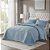 Colcha Casal 200 Fios Corttex Romantic 3 Peças Azul - Imagem 2