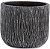Vaso Cachepot Preto Em Cimento Texturizado Pequeno - Imagem 1