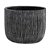Vaso Cachepot Preto em Cimento Texturizado Médio - Imagem 1