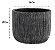 Vaso Cachepot Preto em Cimento Texturizado Médio - Imagem 2
