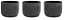 Kit Vaso Cachepot Preto Em Cimento Texturizado - Imagem 1