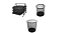 Kit Porta Arquivo Triplo Preto,  Lixeira e Porta Caneta Preto - Imagem 1