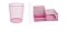 Kit Lixeira Metal Aramado Rosa e Organizador de Mesa Rosa - Imagem 1