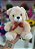 Urso Marrom Claro com Laço 20 cm de Pelúcia FC2609 Fizzy - Imagem 1