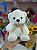 Urso Branco com Laço 17 cm de Pelúcia FE7015 Fizzy - Imagem 1