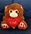 Macaco Marrom um Coração "Love" 20 cm de Pelúcia - Imagem 1