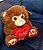 Macaco Marrom um Coração "Love" 20 cm de Pelúcia - Imagem 2