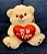 Urso Amarelo com um Coração "Eu Te Amo" 25 cm de Pelúcia - Imagem 1